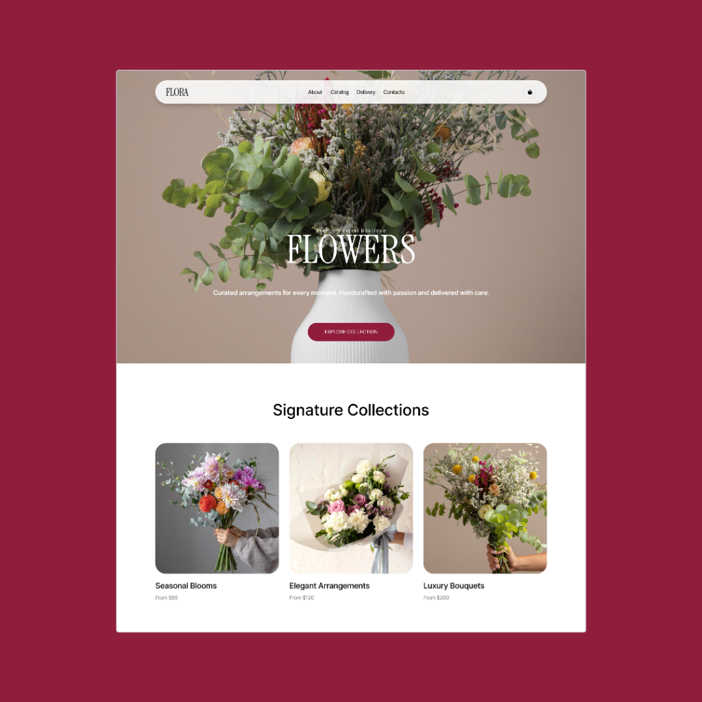 Flora Boutique e-commerce design cover
